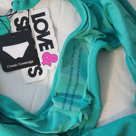 NWT Love & Sports Green 2 Piece Bathing Suit Size XXL (20) - Picture 3 of 4